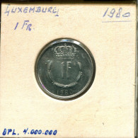 1 FRANC 1980 LUXEMBOURG Coin #AT216.U.A - Luxemburgo