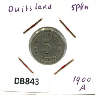 5 PFENNIG 1900 A DEUTSCHLAND Münze GERMANY #DB843.D.A - 5 Pfennig