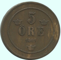 5 ORE 1881 SUECIA SWEDEN Moneda #AC599.2.E.A - Schweden