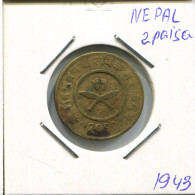 2 PAISA 1943 NEPAL Münze #AR738.D.A - Nepal