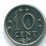 10 CENTS 1971 ANTILLES NÉERLANDAISES Nickel Colonial Pièce #S13479.F.A - Antille Olandesi