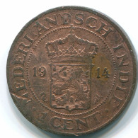 1 CENT 1914 INDIAS ORIENTALES DE LOS PAÍSES BAJOS INDONESIA Copper #S10079.E.A - Dutch East Indies