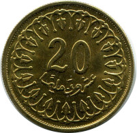 20 MILLIMES 1993 TUNESIEN TUNISIA Islamisch Münze #AP467.D.A - Túnez