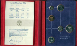 NETHERLANDS 1984 MINT SET 5 Coin SILVER MEDAL PROOF #SET1136.16.U.A - Jahressets & Polierte Platten