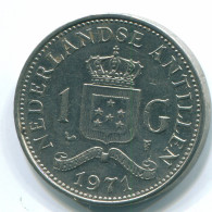 1 GULDEN 1971 NETHERLANDS ANTILLES Nickel Colonial Coin #S12024.U.A - Netherlands Antilles