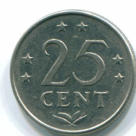 25 CENTS 1971 ANTILLES NÉERLANDAISES Nickel Colonial Pièce #S11587.F.A - Niederländische Antillen