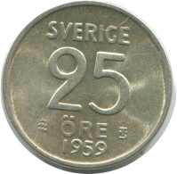25 ORE 1959 SWEDEN SILVER Coin #AC516.2.U.A - Suède