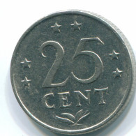 25 CENTS 1971 ANTILLES NÉERLANDAISES Nickel Colonial Pièce #S11579.F.A - Antille Olandesi