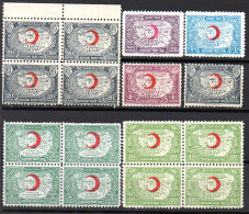 3077.1938-1946 RED CRESCENT AND MAP CHARITY STAMPS LOT, MNH. - Nuevos