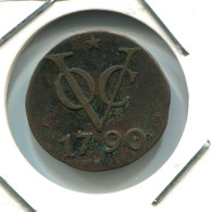 1790 UTRECHT VOC DUIT NEERLANDÉS NETHERLANDS Colonial Moneda #VOC1620.10.E.A - Indie Olandesi