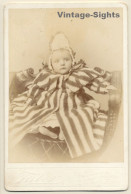 Taber / San Francisco: Baby Girl With Funny Hat (Vintage Cabinet Card ~1890s/1900s) - Anonymous Persons