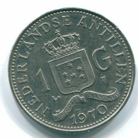 1 GULDEN 1970 NIEDERLÄNDISCHE ANTILLEN Nickel Koloniale Münze #S11899.D.A - Nederlandse Antillen