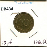 10 PFENNIG 1980 J WEST & UNIFIED GERMANY Coin #DB434.U.A - 10 Pfennig