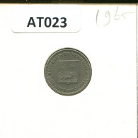 25 CENTIMOS 1965 VENEZUELA Moneda #AT023.E.A - Venezuela