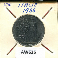 100 LIRE 1966 ITALIA ITALY Moneda #AW635.E.A - 100 Liras