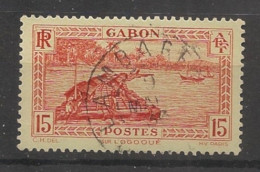GABON - 1932-33 - N°YT. 130 - Fleuve Ogooué 15c Rouge Sur Vert - Oblitéré / Used - Used Stamps
