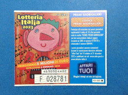 2023 Biglietto Lotteria Nazionale Italia Estrazione 2024 Affari Tuoi Variante Quadrato Nero - Lottery Tickets