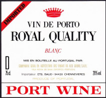 Port Wine Label, Portugal - Vin De Porto ROYAL QUALITY -|- Compª Vinhas Alto Douro. Vila Nova De Gaia, Oporto - Other & Unclassified