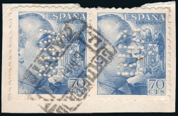 Madrid - Perforado - Edi O 929 Pareja - Fragmento "BHA" Grande (Banco) - Used Stamps