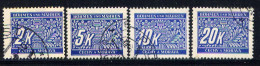 CZECHOSLOVAKIA (B&M), NO.'S J11-J14 - Gebruikt