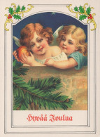 ENGEL WEIHNACHTSFERIEN Feiern & Feste Vintage Ansichtskarte Postkarte CPSM #PAH652.A - Anges