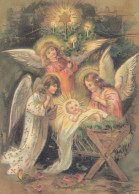 ANGELO Buon Anno Natale Vintage Cartolina CPSM #PAH515.A - Anges