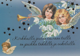 ÁNGEL NAVIDAD Vintage Tarjeta Postal CPSM #PAH215.A - Angels