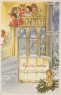 ENGEL WEIHNACHTSFERIEN Vintage Ansichtskarte Postkarte CPSMPF #PAG814.A - Anges