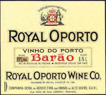 Port Wine Label, Portugal - Royal Oporto BARÃO Vinho Do Porto -|- Compª Vinhas Alto Douro. Vila Nova De Gaia, Oporto - Other & Unclassified