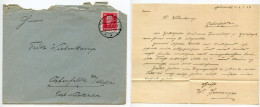 Germany 1927 Cover & Letter; Gütersloh To Ostenfelde; 10pf. Frederick The Great - Covers & Documents