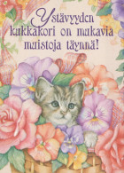 CHAT CHAT Animaux Vintage Carte Postale CPSM #PAM549.A - Katten