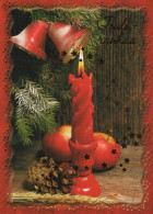 Neujahr Weihnachten BELL KERZE Vintage Ansichtskarte Postkarte CPSM #PAV391.A - Neujahr