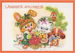 Happy New Year Christmas RABBIT Vintage Postcard CPSM #PAV277.A - Neujahr
