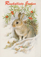 Happy New Year Christmas RABBIT Vintage Postcard CPSM #PAV052.A - Neujahr