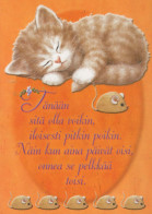 GATTO KITTY Animale Vintage Cartolina CPSM #PBQ755.A - Katten
