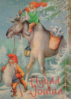 PAPÁ NOEL Feliz Año Navidad GNOMO Vintage Tarjeta Postal CPSM #PBL944.A - Santa Claus