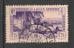 GABON - 1932-33 - N°YT. 140A - Village Gabonais 1f25 Violet - Oblitéré / Used - Used Stamps