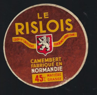 Etiquette Fromage Camembert Normandie  45%mg  Le Rislois  Coop Laitiere  Fontainne L"Abbé Eure 27 - Fromage