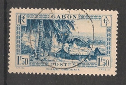 GABON - 1932-33 - N°YT. 141 - Village Gabonais 1f50 Bleu - Oblitéré / Used - Gebraucht