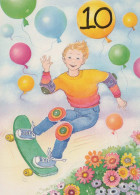 HAPPY BIRTHDAY 10 Year Old BOY Children Vintage Postcard CPSM Unposted #PBU017.A - Geburtstag