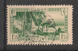 GABON - 1932-33 - N°YT. 141A - Village Gabonais 1f75 Vert - Oblitéré / Used - Oblitérés