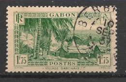 GABON - 1932-33 - N°YT. 141A - Village Gabonais 1f75 Vert - Oblitéré / Used - Usados