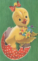 PÂQUES POULET ŒUF Vintage Carte Postale CPA #PKE444.A - Pascua