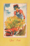 OSTERN KINDER EI Vintage Ansichtskarte Postkarte CPA #PKE220.A - Pascua