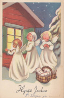 ANGELO Natale Vintage Cartolina CPSMPF #PKD382.A - Anges