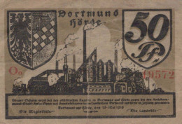 50 PFENNIG 1919 Stadt DORTMUND AND HoRDE Westphalia DEUTSCHLAND Notgeld #PG086 - [11] Emisiones Locales
