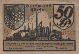 50 PFENNIG 1919 Stadt DORTMUND AND HoRDE Westphalia DEUTSCHLAND Notgeld #PI187 - [11] Emisiones Locales
