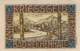 50 PFENNIG 1919 Stadt BAD REICHENHALL Bavaria UNC DEUTSCHLAND Notgeld #PH583 - [11] Emisiones Locales