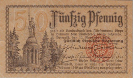 50 PFENNIG 1918 Stadt LIPPE Lippe DEUTSCHLAND Notgeld Banknote #PI147 - Lokale Ausgaben