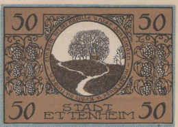 50 PFENNIG 1921 Stadt ETTENHEIM Baden UNC DEUTSCHLAND Notgeld Banknote #PB359 - [11] Emissions Locales